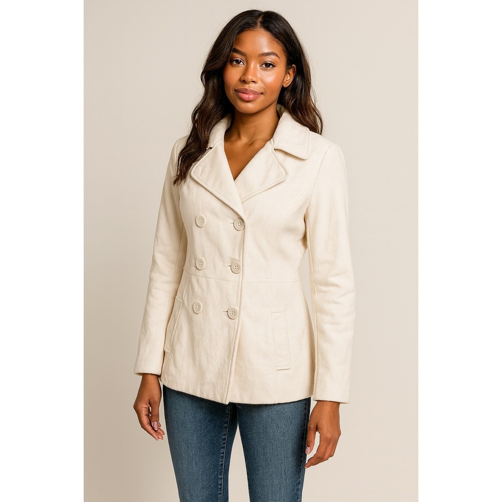 NWT Rue 21 Ivory White Double Breasted Peacoat Women's‎ XL